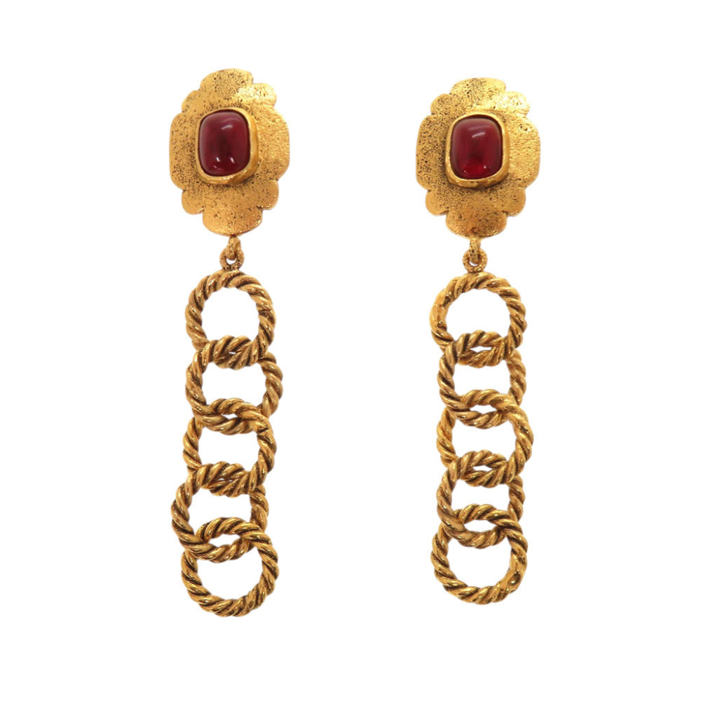 CHANEL Vintage Red Earrings